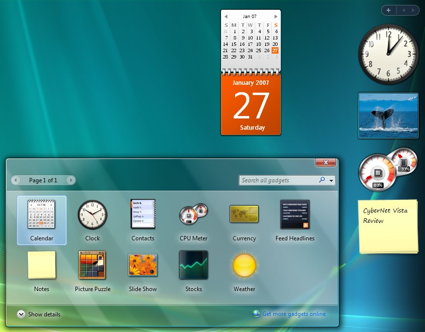 Sidebar On Desktop Of Vista